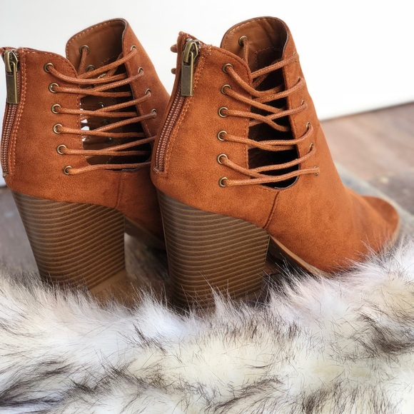 Suede Open-Toe Booties - Picture 3 of 3